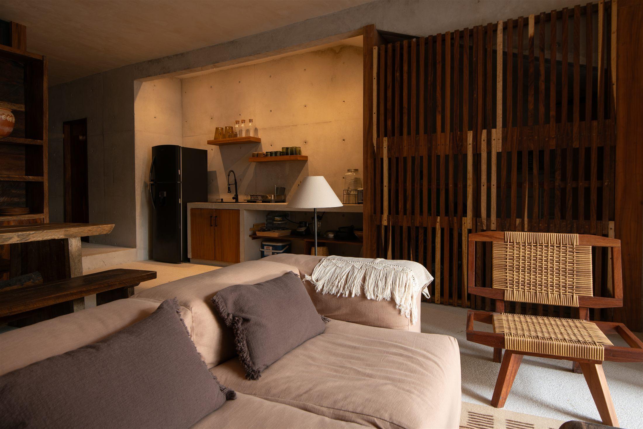 Cocina con cubierta de concreto